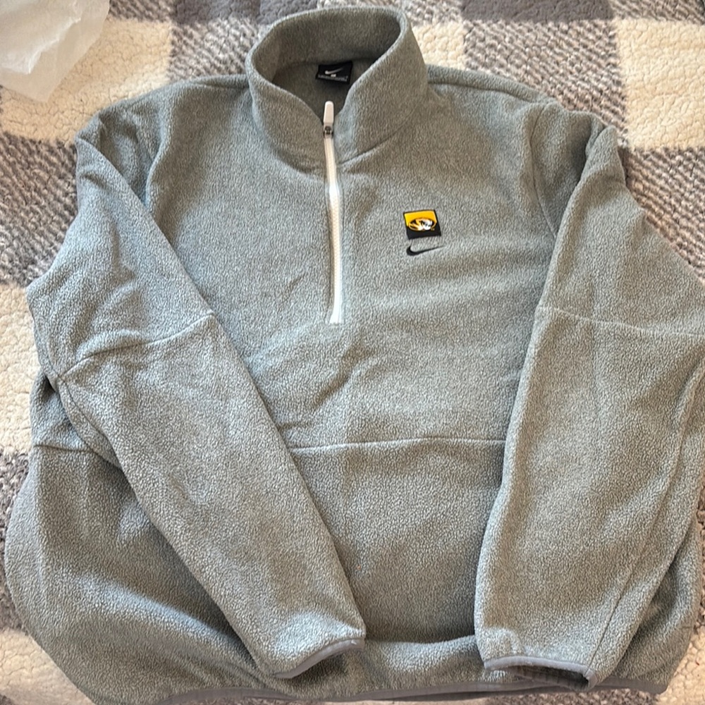 Nike Heather Gray Zip-Up Women’s Sweater-Mizzou